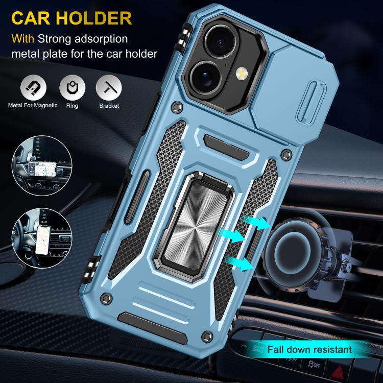 For iPhone 17 Armor PC + TPU Camera Shield Phone Case
