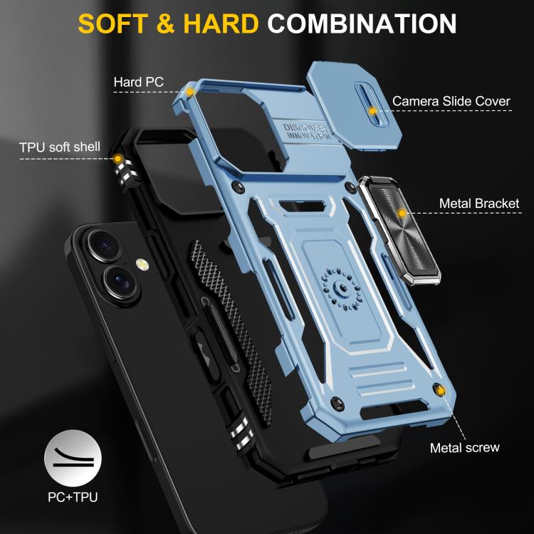 For iPhone 17 Armor PC + TPU Camera Shield Phone Case