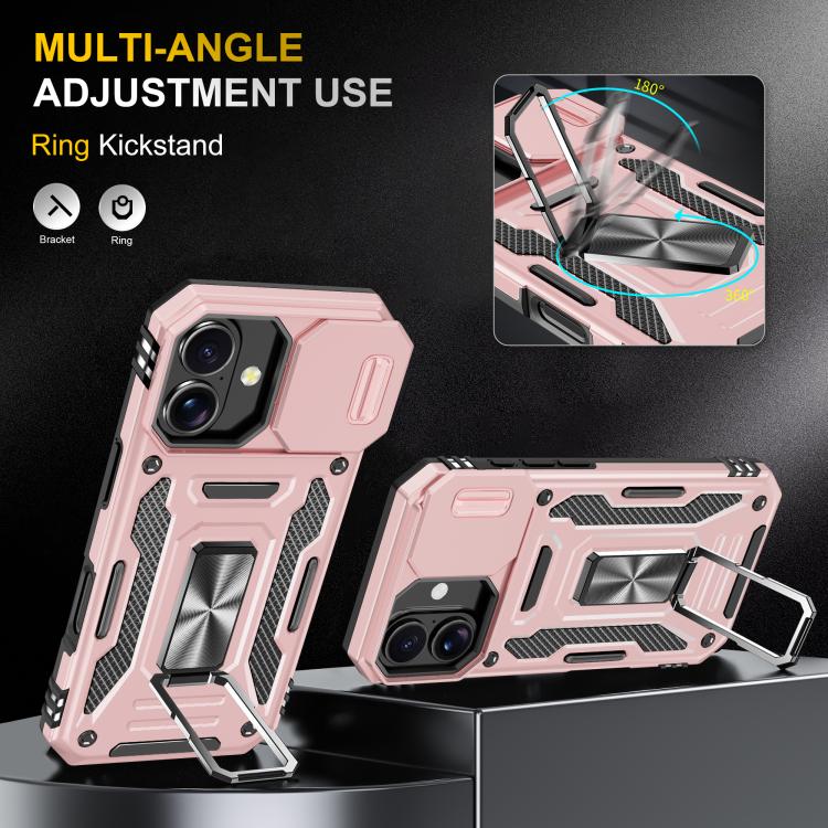 For iPhone 17 Armor PC + TPU Camera Shield Phone Case