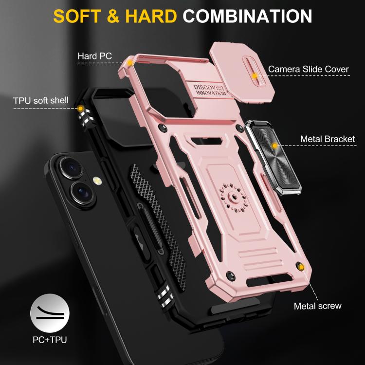 For iPhone 17 Armor PC + TPU Camera Shield Phone Case
