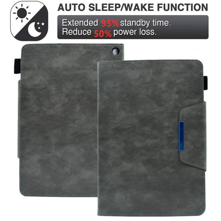 For Amazon Fire Max 11 2023 Suede Cross Texture Magnetic Clasp Leather Tablet Case