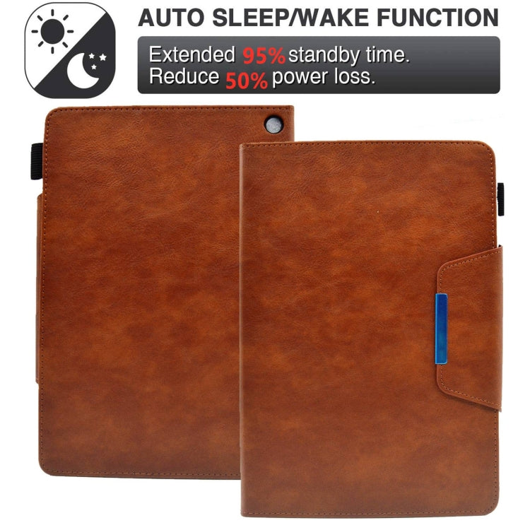 For Amazon Fire Max 11 2023 Suede Cross Texture Magnetic Clasp Leather Tablet Case