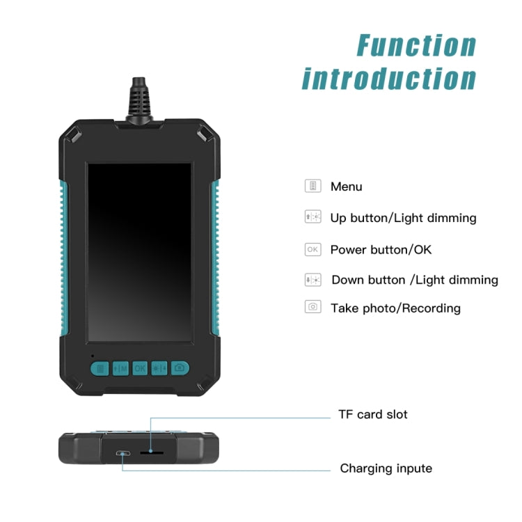 P40 5.5mm 1080P IP68 Waterproof 4.3 inch Highlight Screen Dual Camera Digital Endoscope, Length:5m Hard Cable