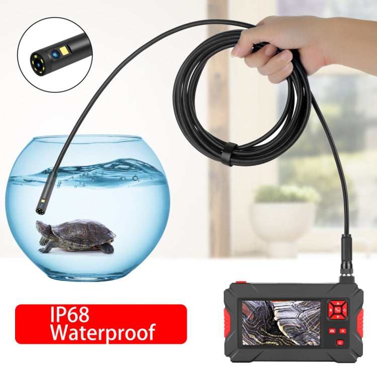 P30 5.5mm 1080P IP68 Waterproof 4.3 inch Screen Dual Camera Digital Endoscope, Length:5m Hard Cable(Black)
