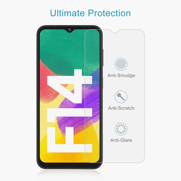 For Samsung Galaxy F14 4G 50pcs 0.26mm 9H 2.5D Tempered Glass Film