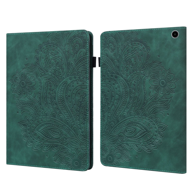 For Amazon Fire Max 11 Peacock Embossed Pattern Leather Tablet Case