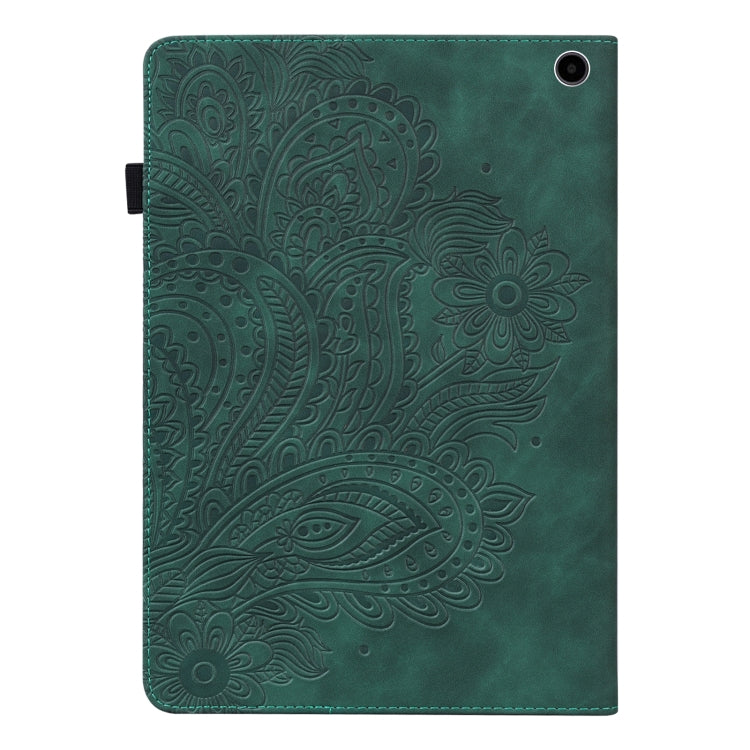 For Amazon Fire Max 11 Peacock Embossed Pattern Leather Tablet Case