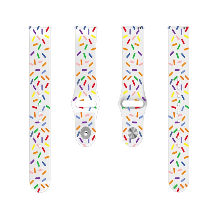 For Garmin Venu / SQ / SQ2 / Venu 2 Plus 20mm Sports Rainbow Dots Silicone Watch Band