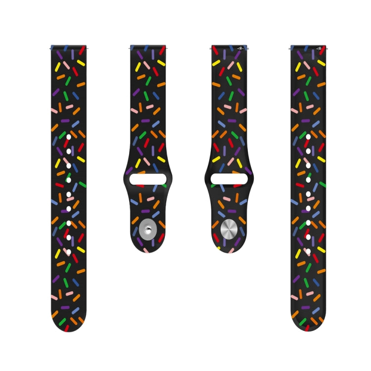 For Garmin Venu / SQ / SQ2 / Venu 2 Plus 20mm Sports Rainbow Dots Silicone Watch Band