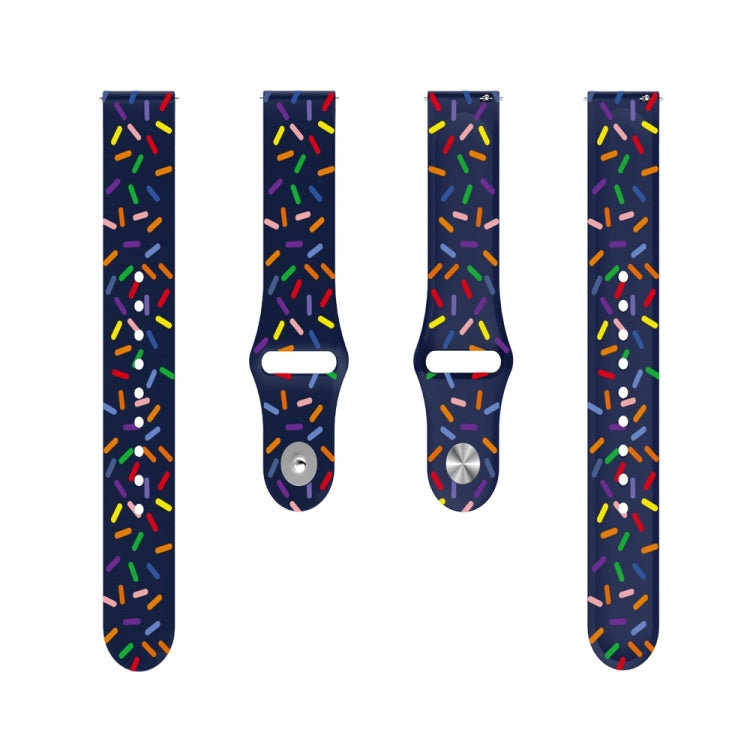 For Garmin Venu / SQ / SQ2 / Venu 2 Plus 20mm Sports Rainbow Dots Silicone Watch Band