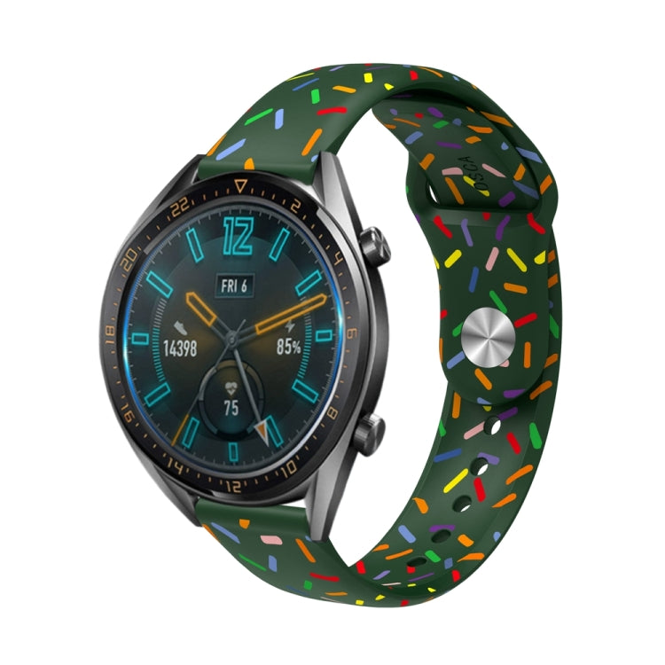 For Garmin Venu / SQ / SQ2 / Venu 2 Plus 20mm Sports Rainbow Dots Silicone Watch Band