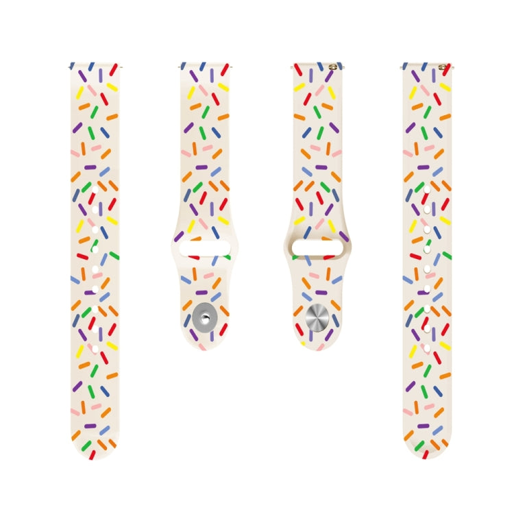 For Garmin Venu / SQ / SQ2 / Venu 2 Plus 20mm Sports Rainbow Dots Silicone Watch Band
