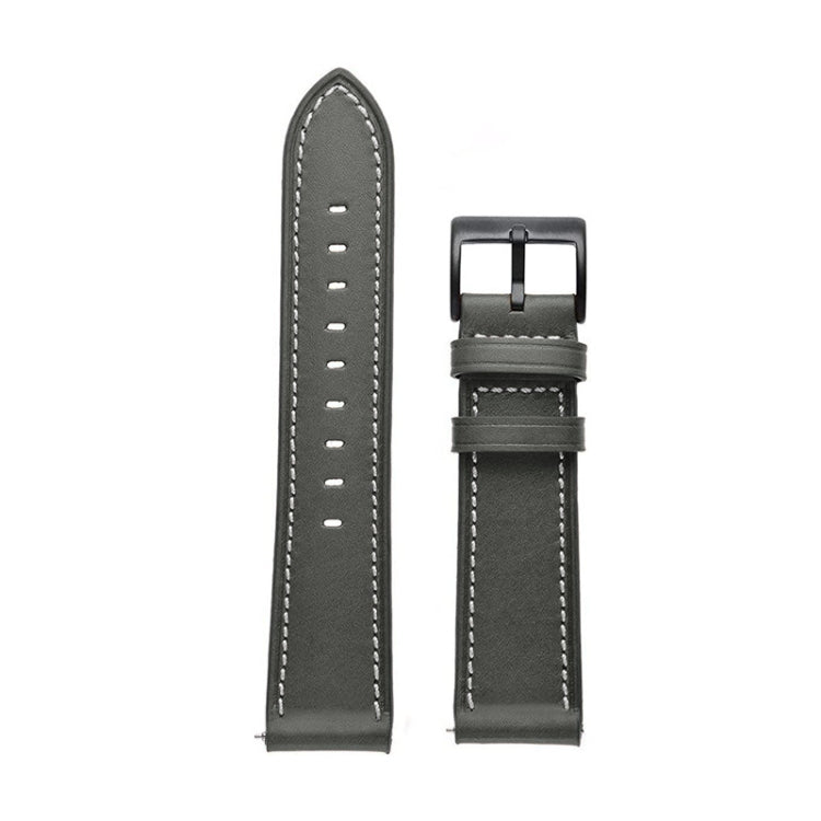 For Garmin Venu / SQ / SQ2 / Venu 2 Plus Stitching Black Buckle Genuine Leather Watch Band