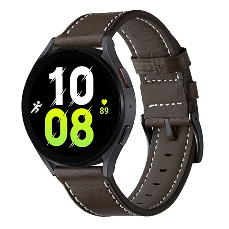 For Garmin Venu / SQ / SQ2 / Venu 2 Plus Stitching Black Buckle Genuine Leather Watch Band