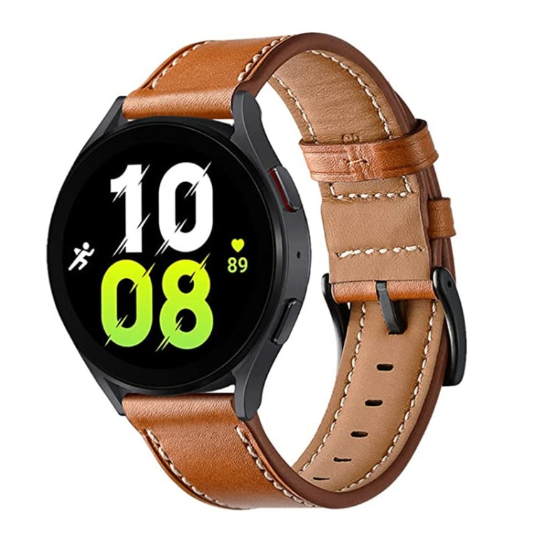 For Garmin Venu / SQ / SQ2 / Venu 2 Plus Stitching Black Buckle Genuine Leather Watch Band