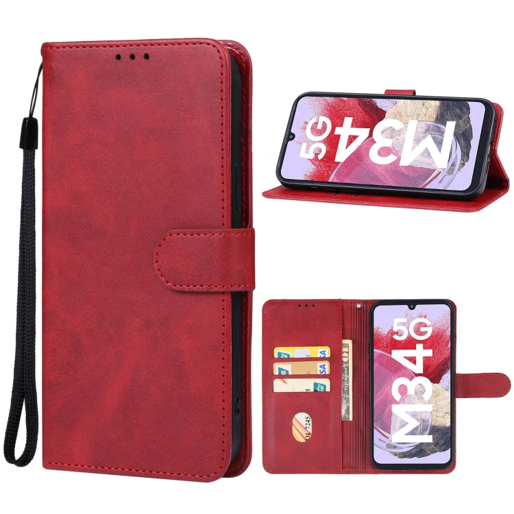 For Samsung Galaxy M34 5G Leather Phone Case