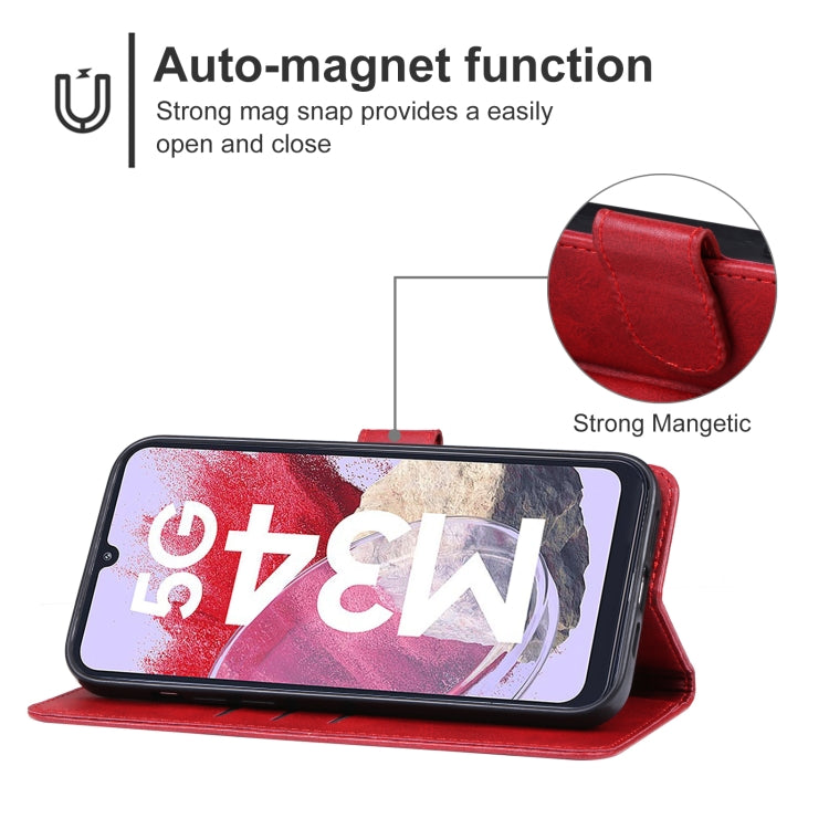 For Samsung Galaxy M34 5G Leather Phone Case