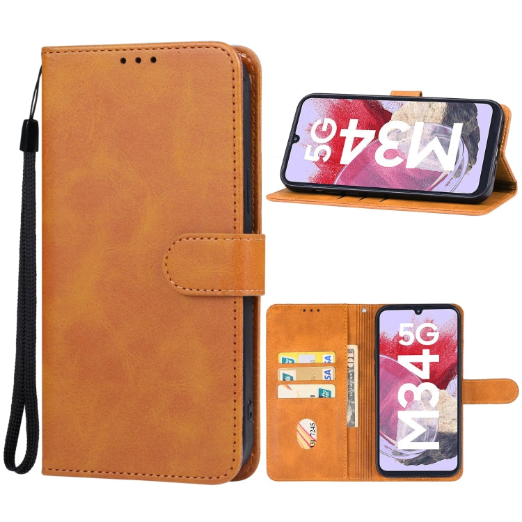 For Samsung Galaxy M34 5G Leather Phone Case