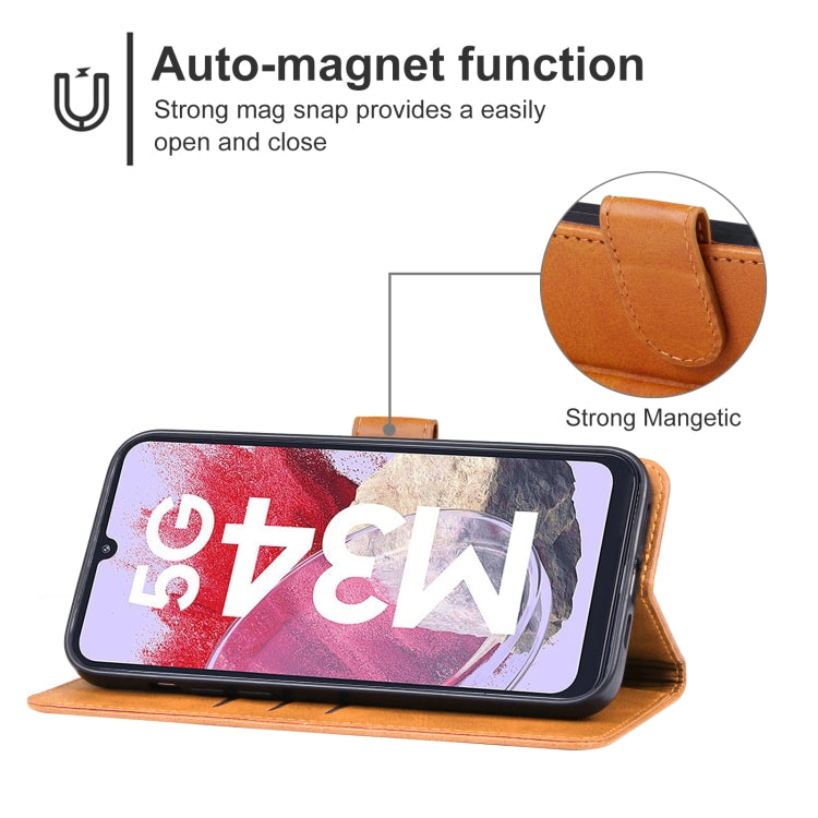 For Samsung Galaxy M34 5G Leather Phone Case