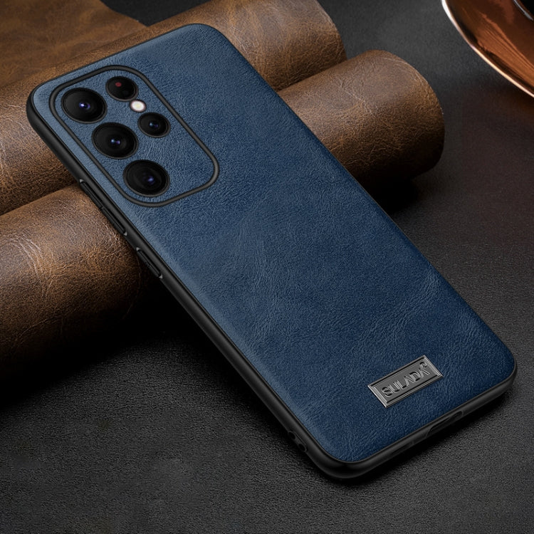 For Samsung Galaxy S25 Ultra 5G SULADA Shockproof TPU Hybrid Handmade Leather Phone Case