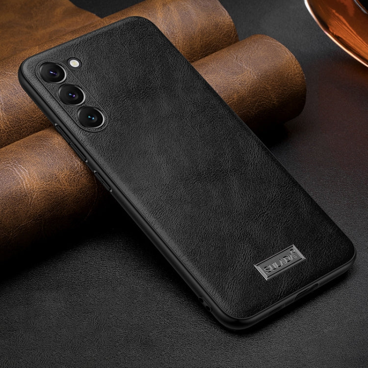 For Samsung Galaxy S25+ 5G SULADA Shockproof TPU Hybrid Handmade Leather Phone Case