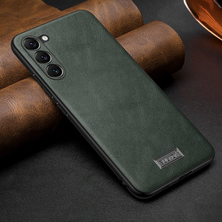 For Samsung Galaxy S25+ 5G SULADA Shockproof TPU Hybrid Handmade Leather Phone Case