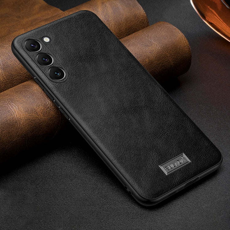 For Samsung Galaxy S25 5G SULADA Shockproof TPU Hybrid Handmade Leather Phone Case
