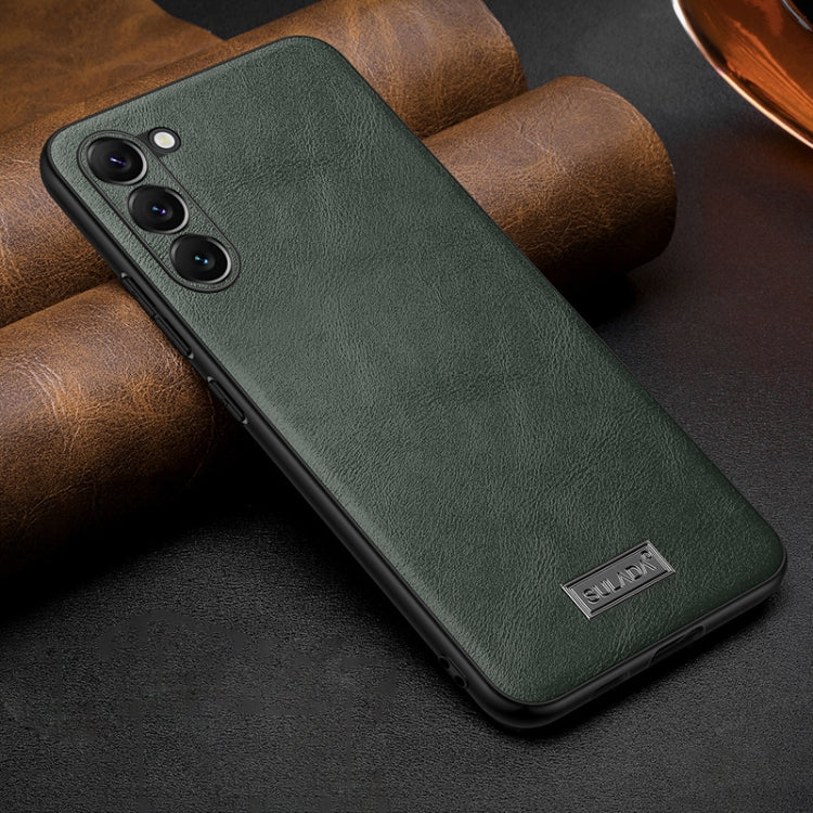 For Samsung Galaxy S25 5G SULADA Shockproof TPU Hybrid Handmade Leather Phone Case
