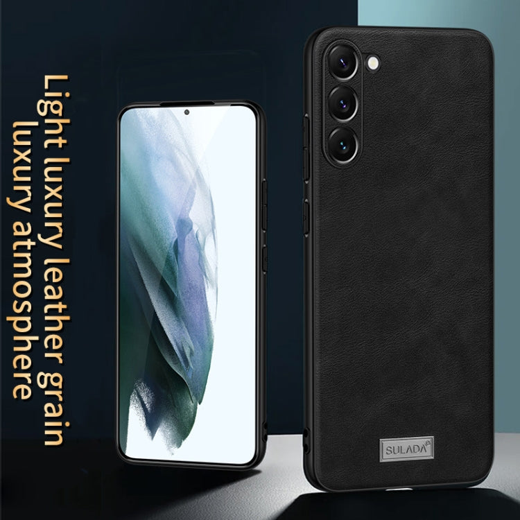 For Samsung Galaxy S25+ 5G SULADA Shockproof TPU Hybrid Handmade Leather Phone Case