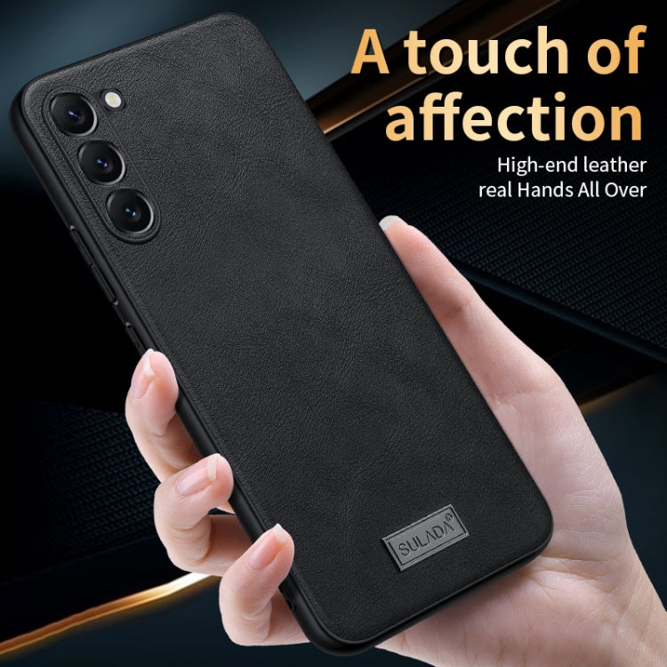For Samsung Galaxy S25+ 5G SULADA Shockproof TPU Hybrid Handmade Leather Phone Case