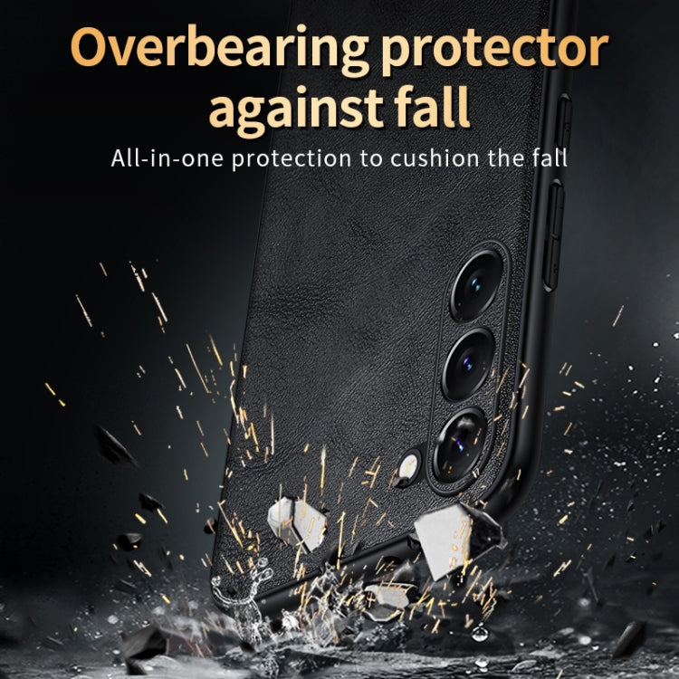 For Samsung Galaxy S25+ 5G SULADA Shockproof TPU Hybrid Handmade Leather Phone Case