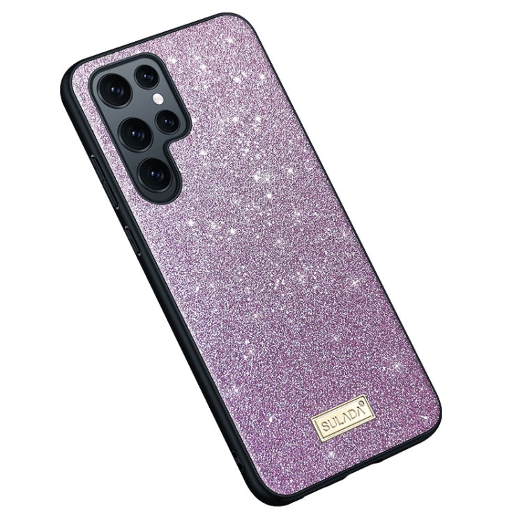 For Samsung Galaxy S25 Ultra 5G SULADA Glittery TPU Hybrid Handmade Leather Phone Case