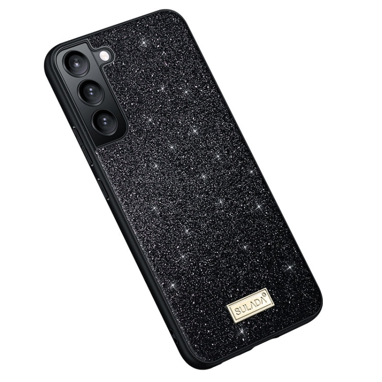 For Samsung Galaxy S25 5G SULADA Glittery TPU Hybrid Handmade Leather Phone Case