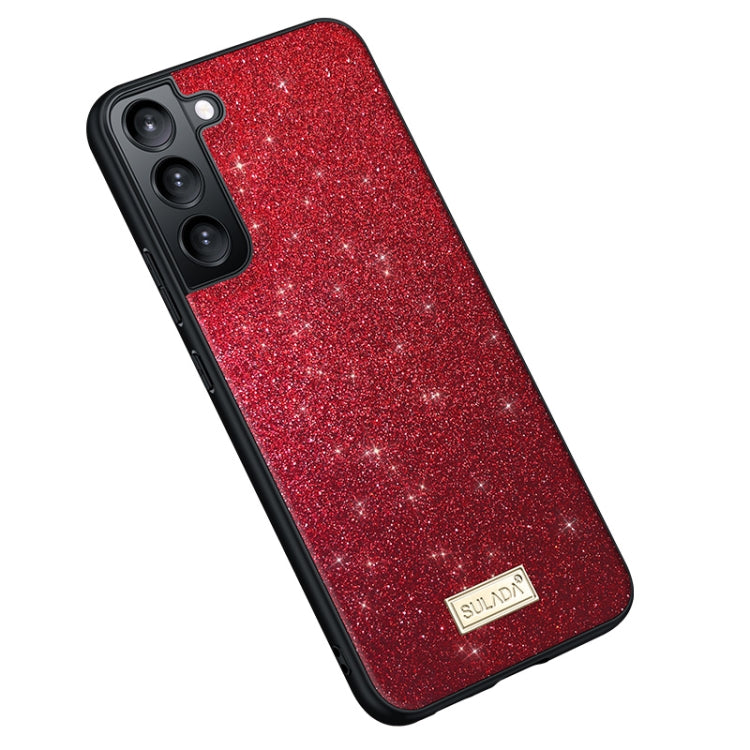 For Samsung Galaxy S25 5G SULADA Glittery TPU Hybrid Handmade Leather Phone Case