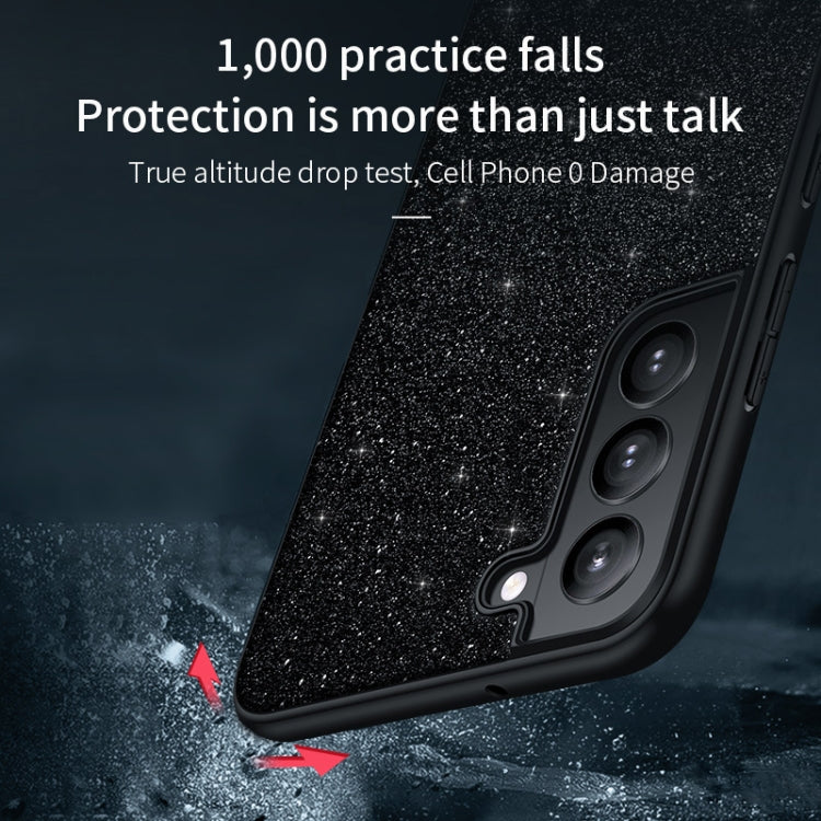 For Samsung Galaxy S25 5G SULADA Glittery TPU Hybrid Handmade Leather Phone Case