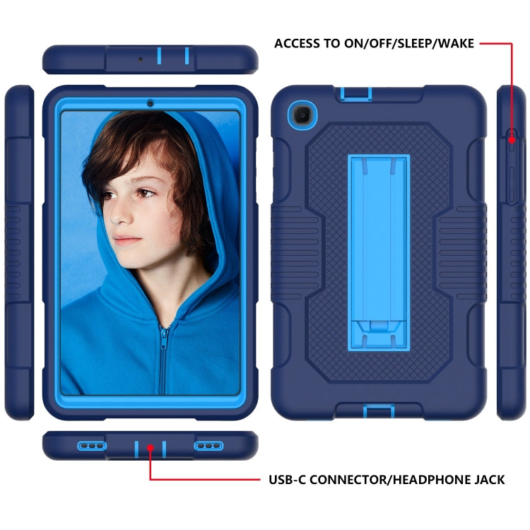 For Samsung Galaxy A 8.4 T307 Contrast Color Robot B2 Silicone Hybrid PC Tablet Case with Holder