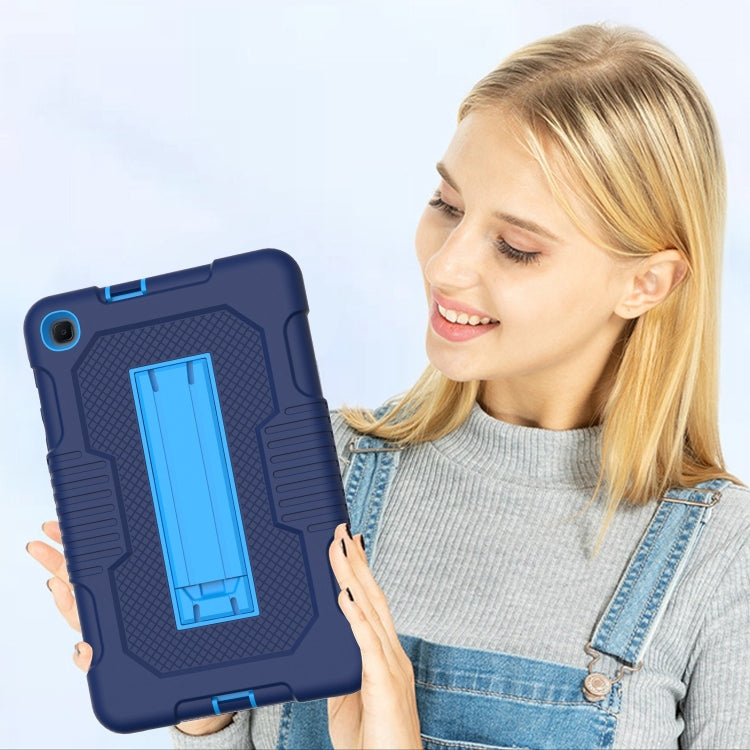 For Samsung Galaxy A 8.4 T307 Contrast Color Robot B2 Silicone Hybrid PC Tablet Case with Holder