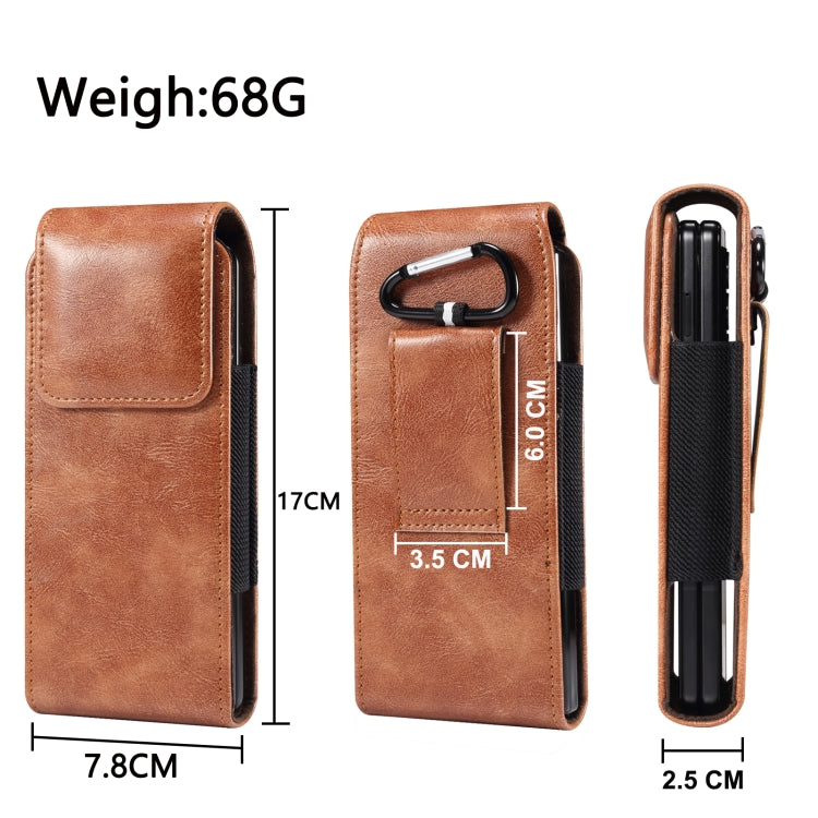 7.8 x 17 x 2.5cm Fold Phone Waist Pack Leather Case