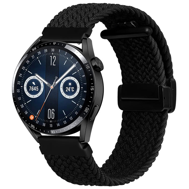 For Garmin VivoMove Trend / Luxe / Style 20mm Magnetic Fold Clasp Woven Watch Band