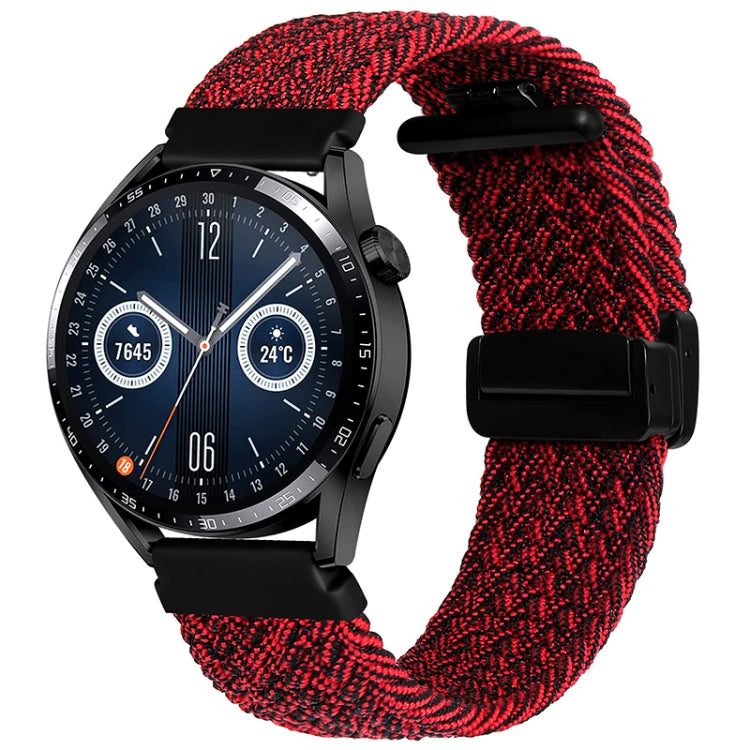 For Garmin VivoMove Trend / Luxe / Style 20mm Magnetic Fold Clasp Woven Watch Band