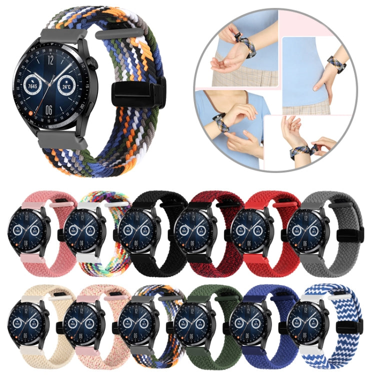For Garmin VivoMove Trend / Luxe / Style 20mm Magnetic Fold Clasp Woven Watch Band