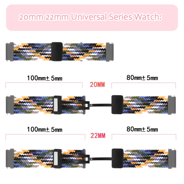 For Garmin VivoMove Trend / Luxe / Style 20mm Magnetic Fold Clasp Woven Watch Band