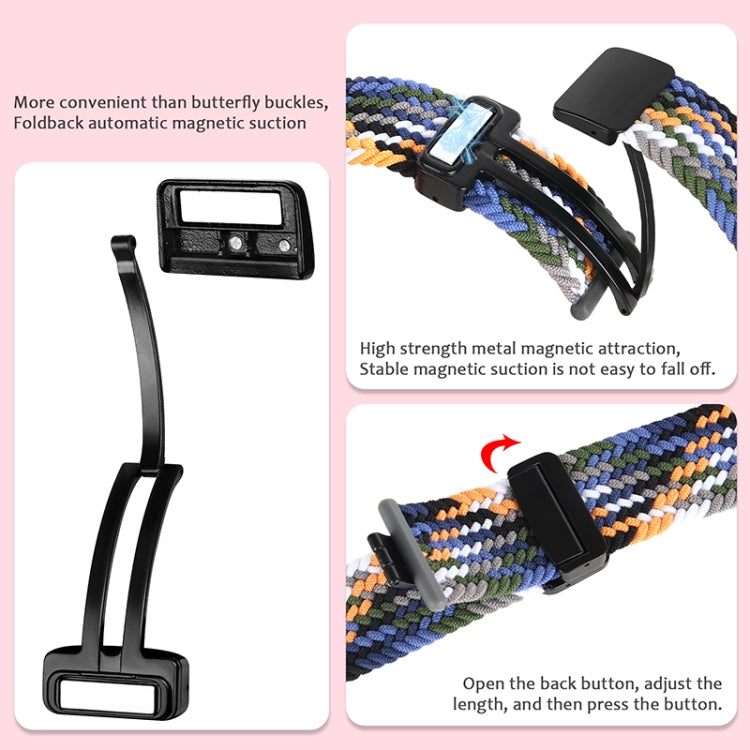 For Garmin VivoMove Trend / Luxe / Style 20mm Magnetic Fold Clasp Woven Watch Band