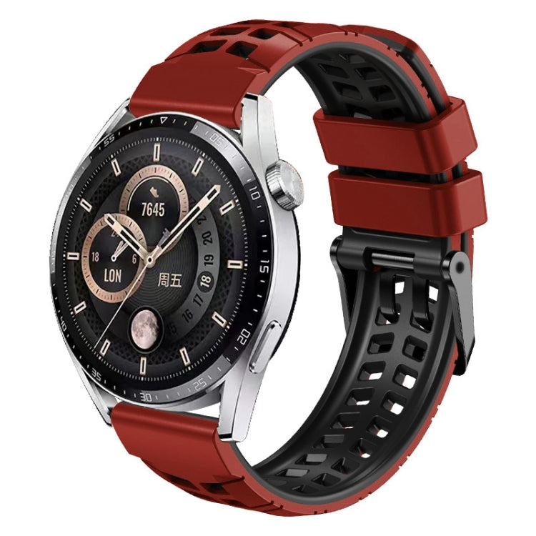 For Huawei Watch4 / 4 Pro / Watch3 / 3 Pro 22mm Double-row Hole Two-color Silicone Watch Band