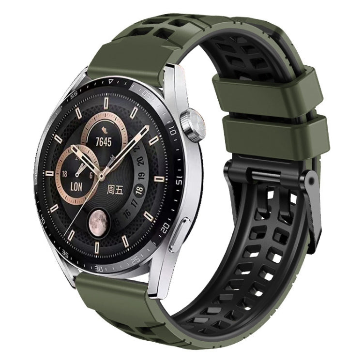 For Huawei Watch4 / 4 Pro / Watch3 / 3 Pro 22mm Double-row Hole Two-color Silicone Watch Band