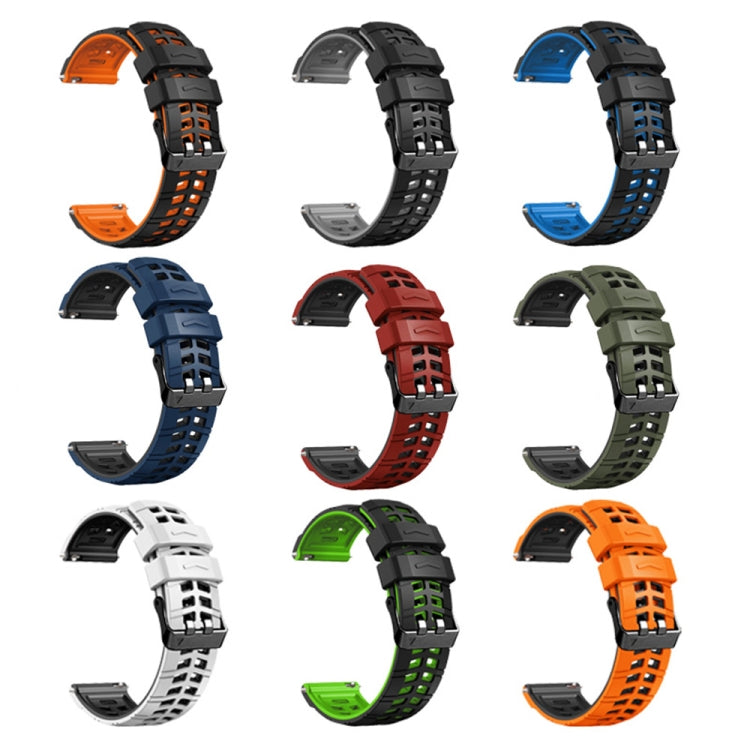 For Huawei Watch4 / 4 Pro / Watch3 / 3 Pro 22mm Double-row Hole Two-color Silicone Watch Band