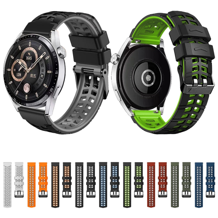 For Huawei Watch4 / 4 Pro / Watch3 / 3 Pro 22mm Double-row Hole Two-color Silicone Watch Band