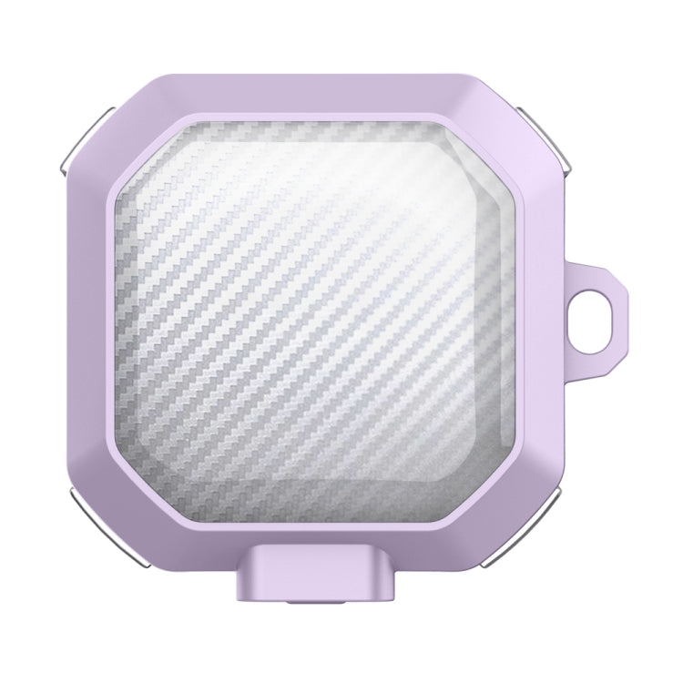 For Samsung Buds Live / Buds2 / Pro / 2Pro TPU + PC Transparent Carbon Fiber Wireless Earphones Protective Case With Switch