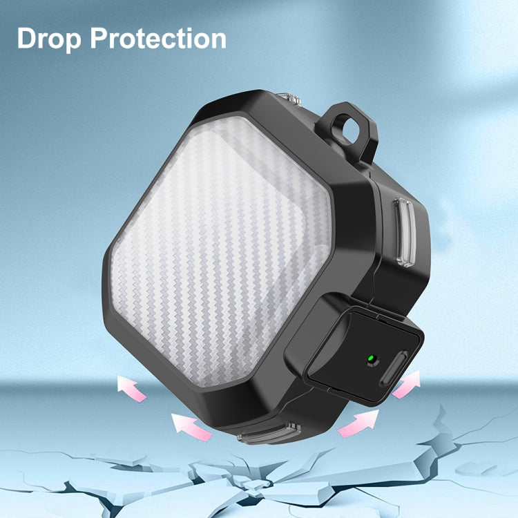 For Samsung Buds Live / Buds2 / Pro / 2Pro TPU + PC Transparent Carbon Fiber Wireless Earphones Protective Case With Switch
