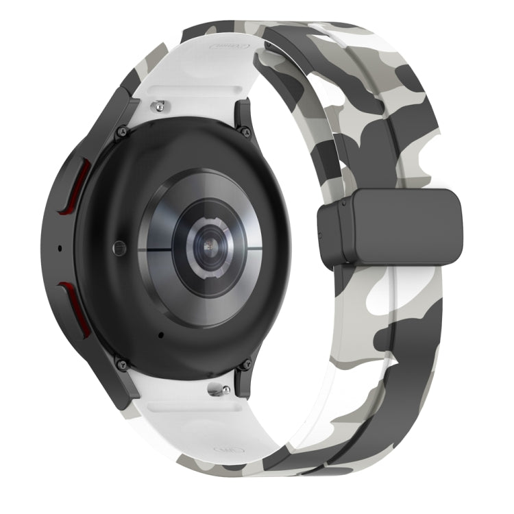 For Samsung Galaxy Watch5 / 5 Pro / Watch 4 / 4 Classic Magnetic Clasp Camouflage Silicone Watch Band